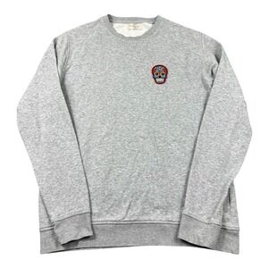SUSPICIOUS Antwerp Skull Patch Sweatshirt‎ Crewneck Gray Men's Medium